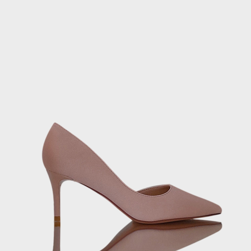 La chica de los stilettos Stilettos Ava 15 Rose en Neoprene Rosa con Taco Acrílico al Tono de 7 cm