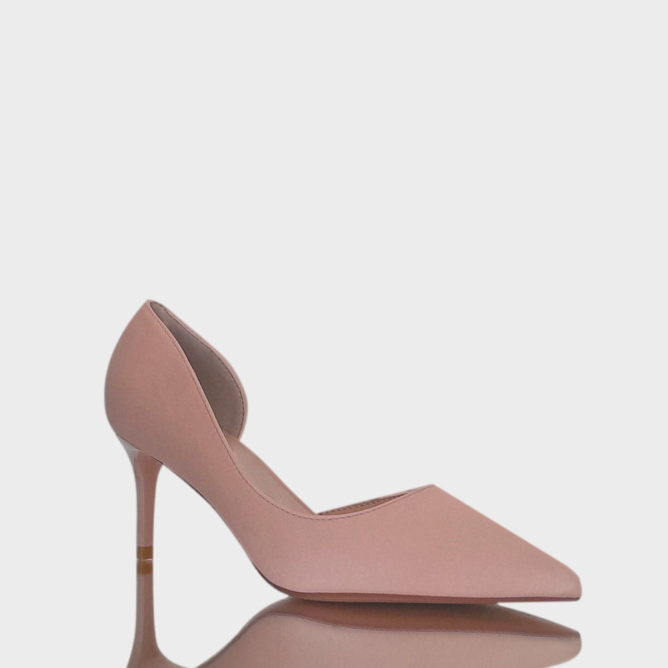 La chica de los stilettos Vista Lateral de Stilettos Ava 15 Rose en Neoprene Rosa con Taco Acrílico al Tono de 7 cm