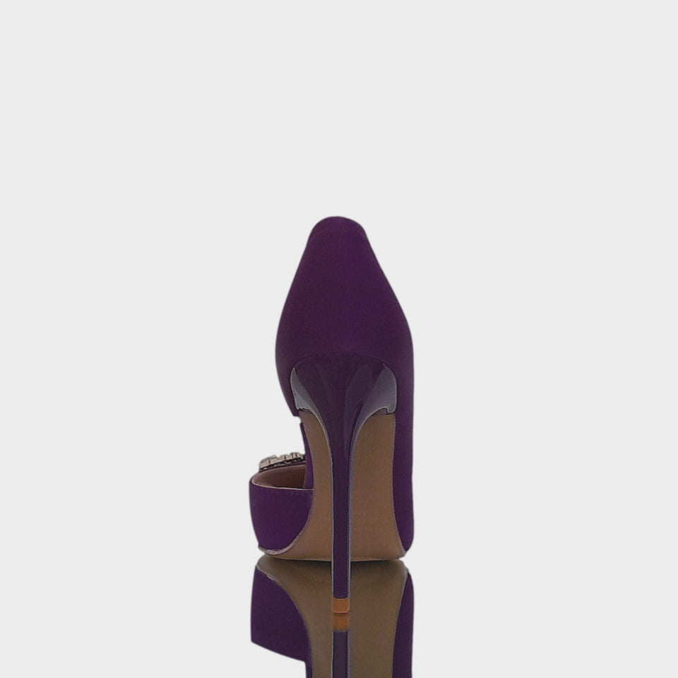 La chica de los stilettos Vista de Talón y Taco de Stilettos Nova Violet en Material Sintético Violeta con Aplique de Cristales en la Capellada y Taco Acrílico al tono de 10.5 cm 