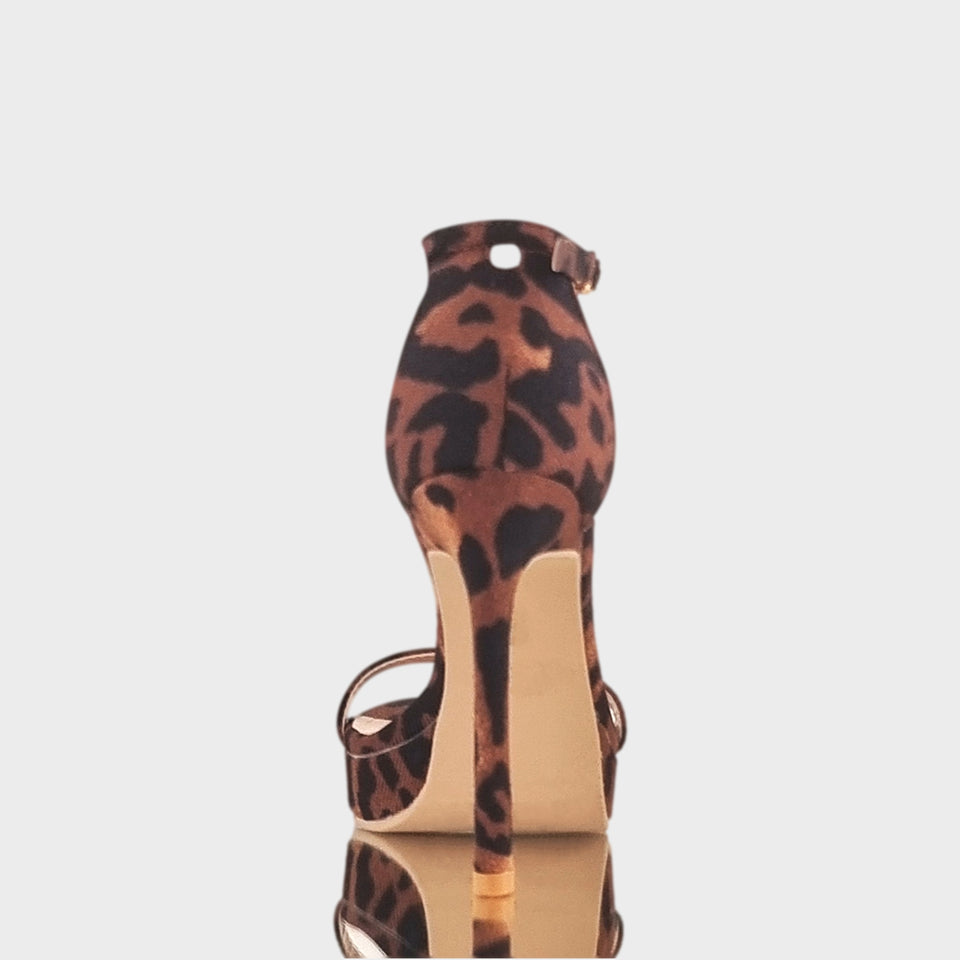 La chica de los stilettos Vista de Talón y Taco de Sandalias Gianna Leopard, en Estampado Animal Print, con Taco Fino de 11 cm y Plataforma de 2 cm