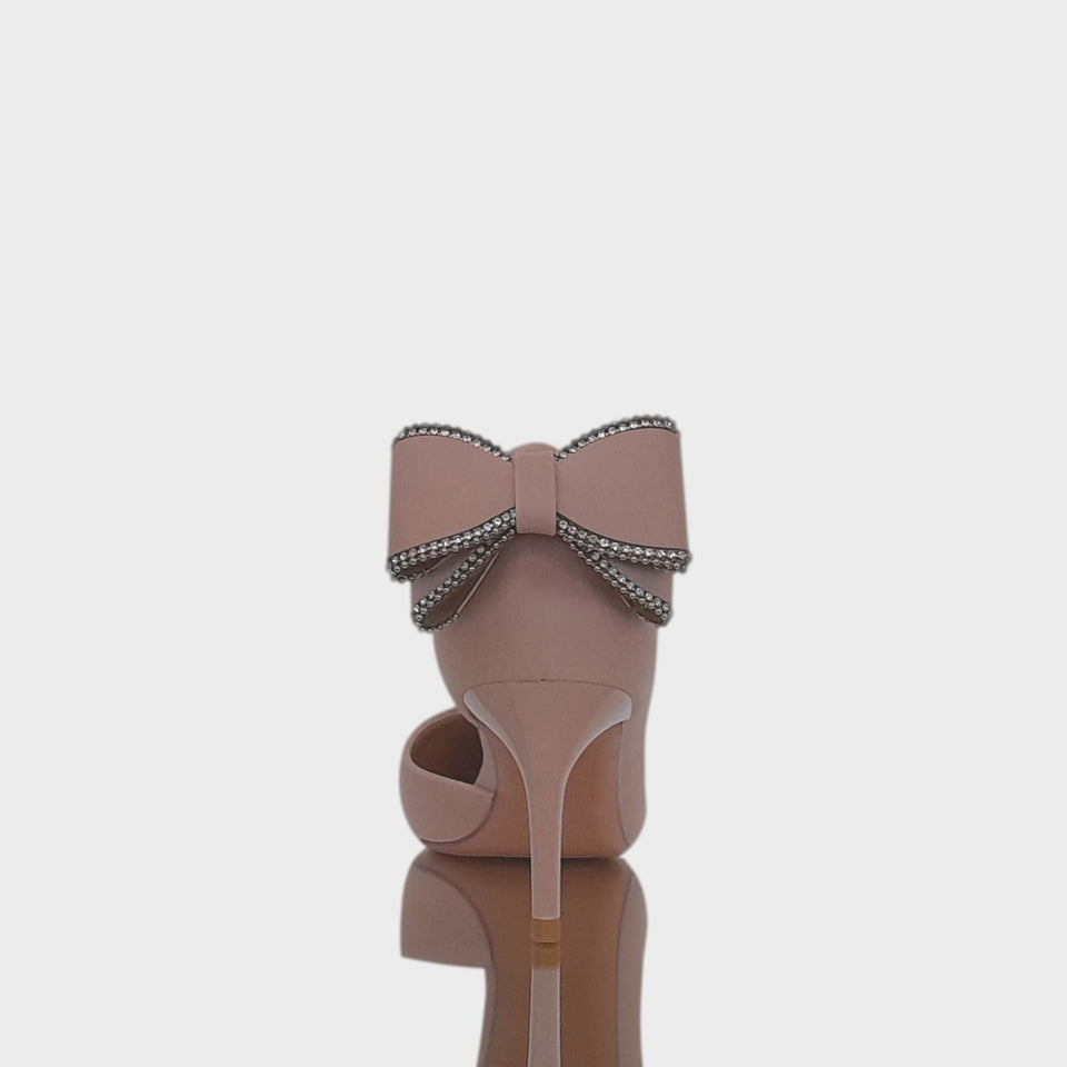 La chica de los stilettos Vista de Talón y Taco de Stilettos Vivien 15 Rose en Material Sintético Rosa con Moño en el Talón y Taco Acrílico al tono de 7 cm