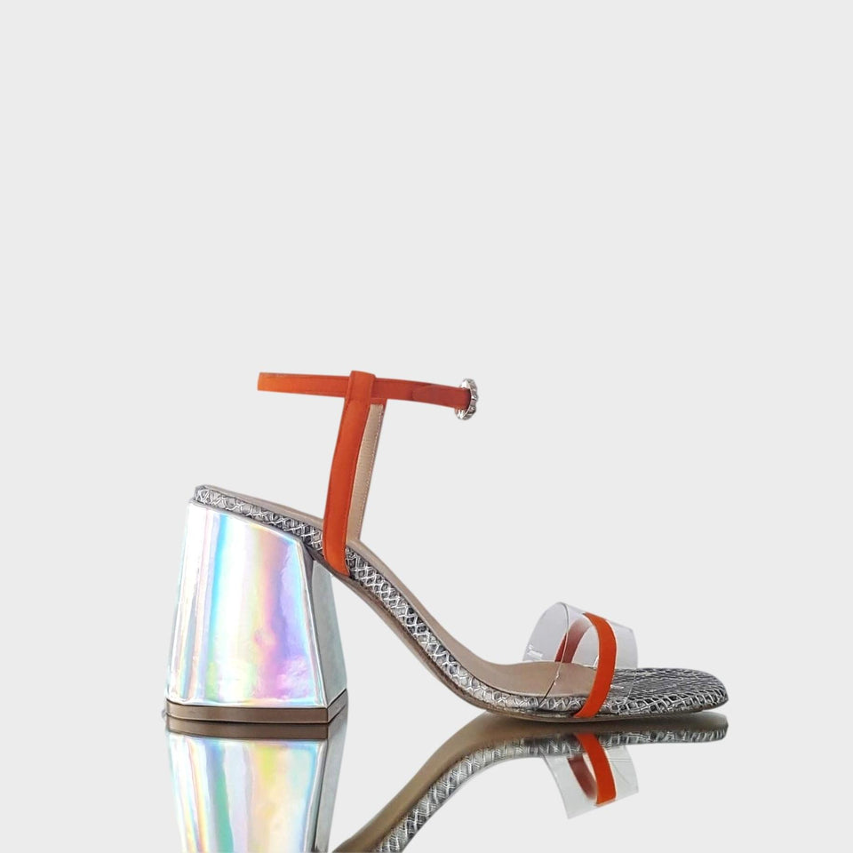 La chica de los stilettos Sandalias Jenna Orange con Taco de 8 cm