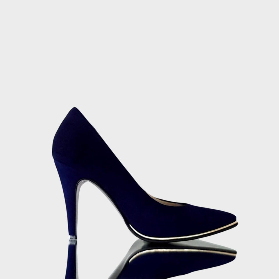 La chica de los stilettos Stilettos Ivy Azul con Virón Platino y Taco  cm