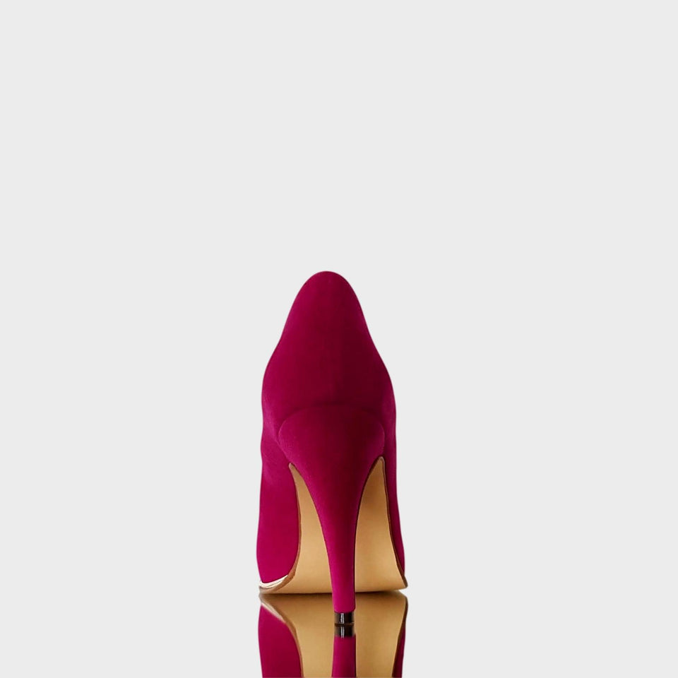 La chica de los stilettos Stilettos Ivy Magenta con Virón Platino y Taco 10 cm Talón y Taco